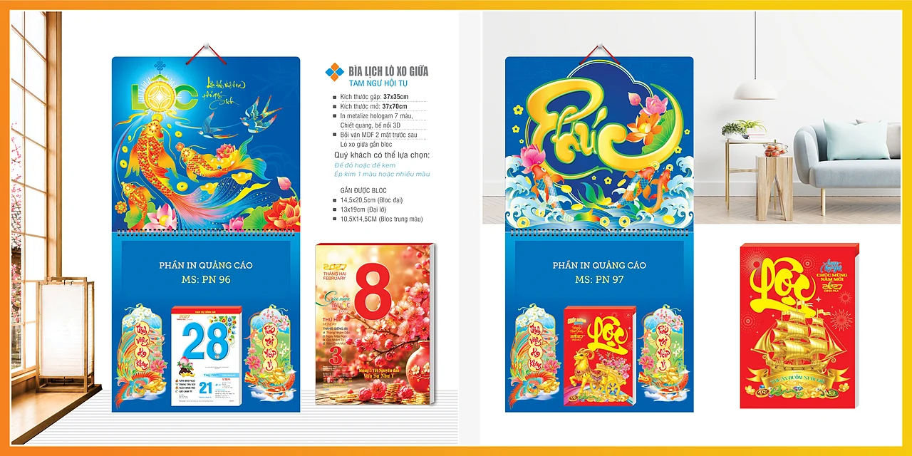 Bìa lịch gắn bloc 2027 — mẫu 10