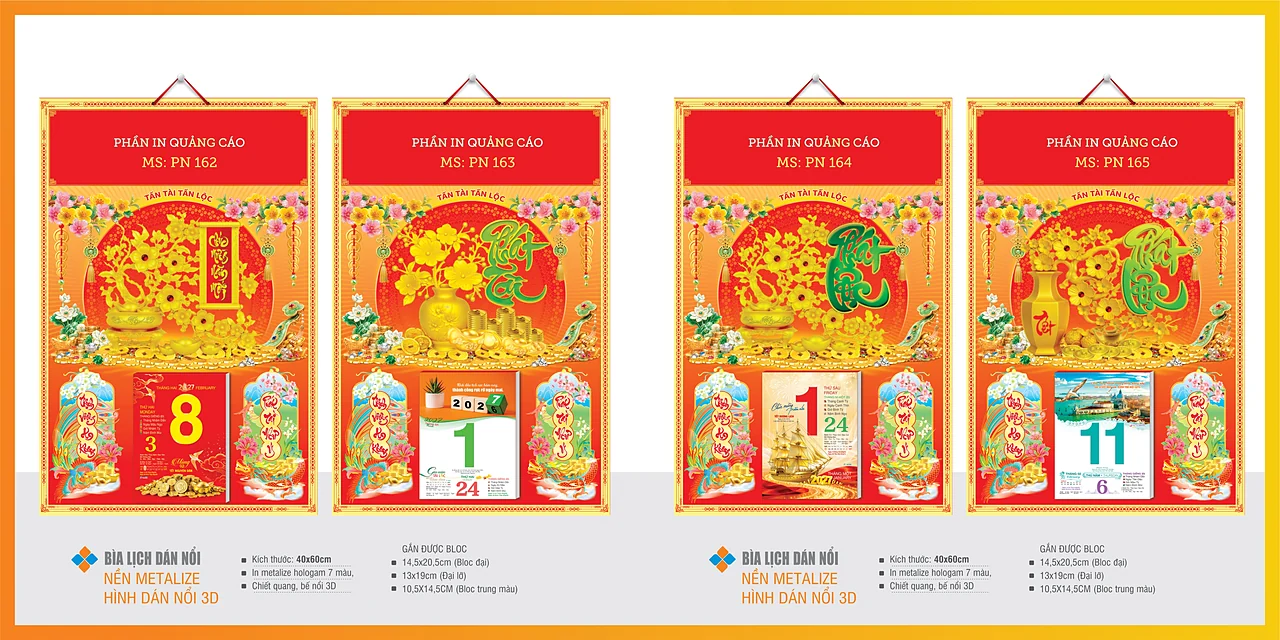 Bìa lịch gắn bloc 2027 — mẫu 27