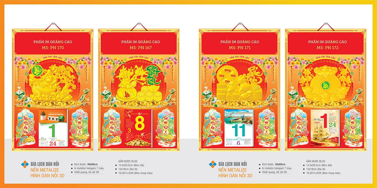 Bìa lịch gắn bloc 2027 — mẫu 29