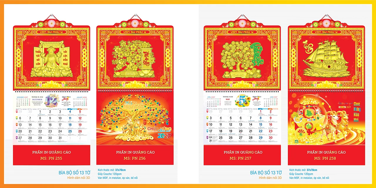 Lịch treo tường 13 tờ 2027 — mẫu 9