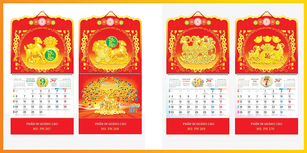 Lịch treo tường 13 tờ 2027 — mẫu 12