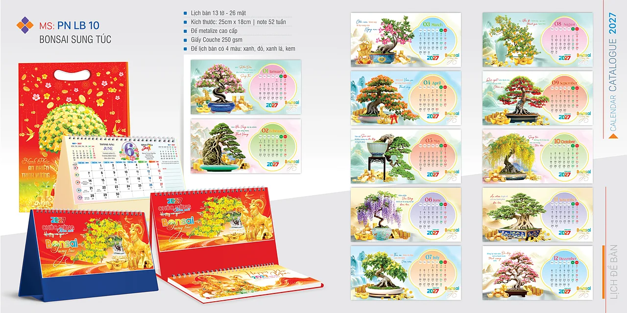 Lịch để bàn 2027 — mẫu 11