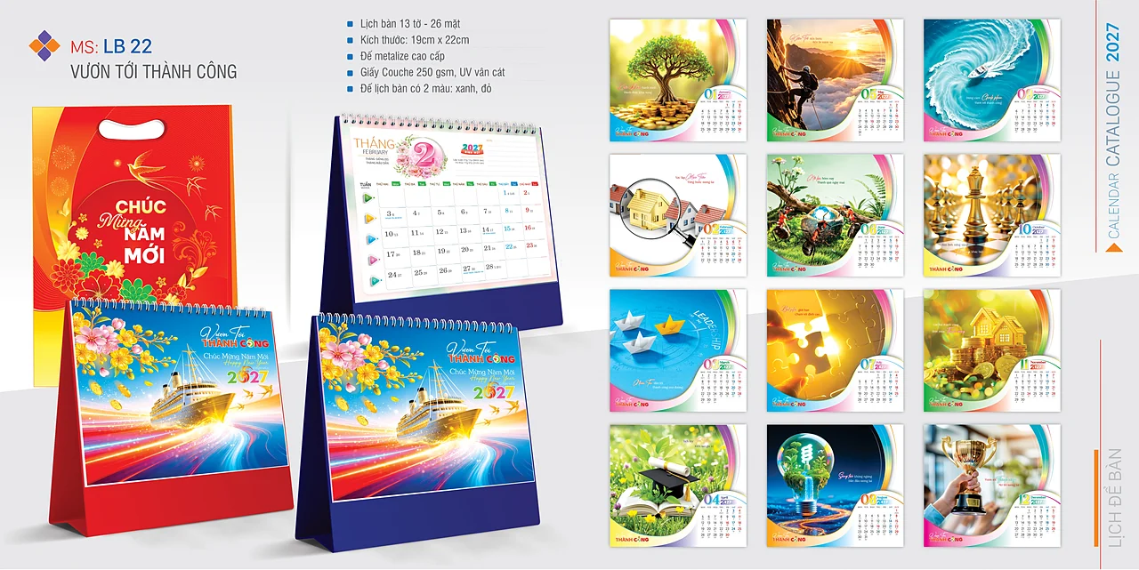 Lịch để bàn 2027 — mẫu 20