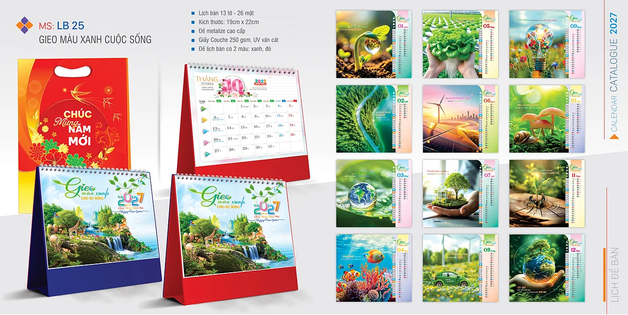 Lịch để bàn 2027 — mẫu 22